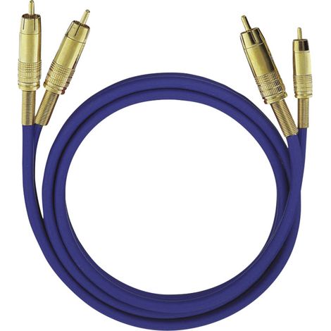 Cinch Audio Anschlusskabel [2x Cinch-Stecker - 2x Cinch-Stecker] 5.00 m Blau vergoldete Steckkontakt (1/2)