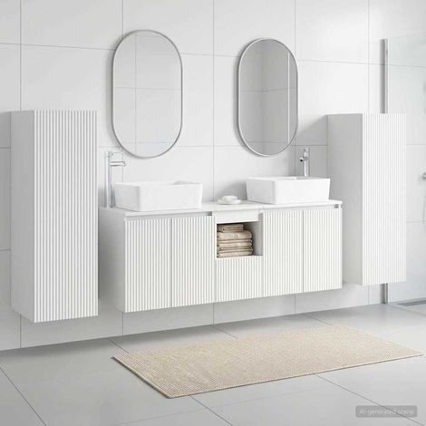 vidaXL Bathroom Furniture Set 5 pcs White 202 x 35 x 100 cm (1/5)