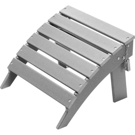 Repose-pieds Pliable Adirondack, 430x480x330 mm, en PEHD, Résistant aux Intempéries pour Chaise Adirondack, Montage Facile, pour Extérieur, Patio, Porche, Piscine, Pelouse, Arrière-cour, Gris (1/5)