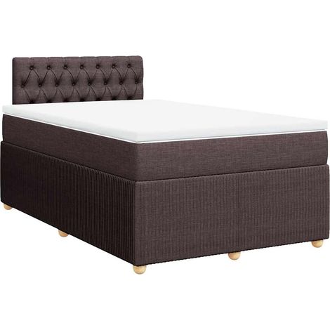Boxspringbett mit Matratze Dunkelbraun 120x200 cm Stoff vidaXL (1/5)