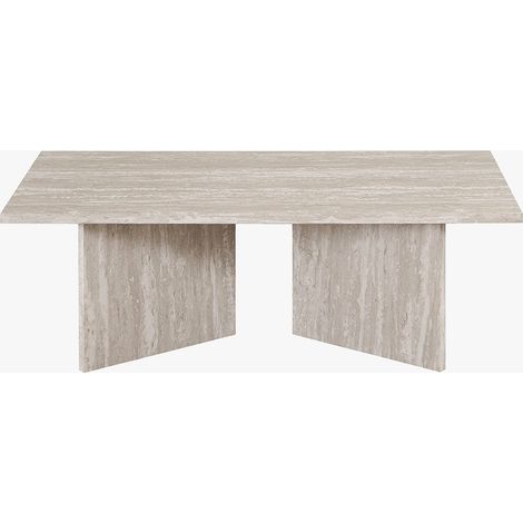LITAR Table basse rectangulaire couleur travertin gris 125 cm (1/5)