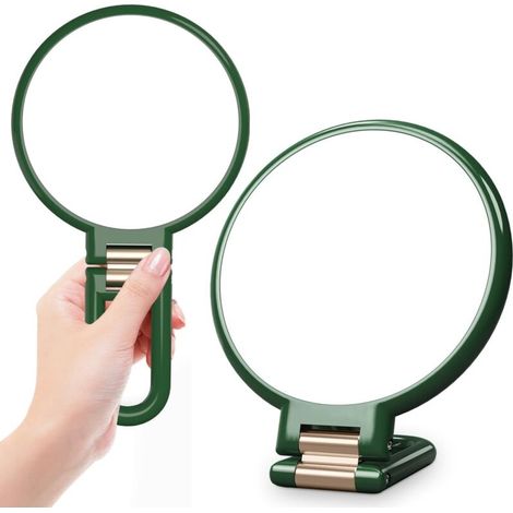 Specchio ingranditore 30x, specchio portatile con comoda impugnatura, specchio bifacciale con ingrandimento 30X/1X, specchio per il trucco pieghevole da appendere per viaggi, trucco, rasatura, regalo, (1/4)