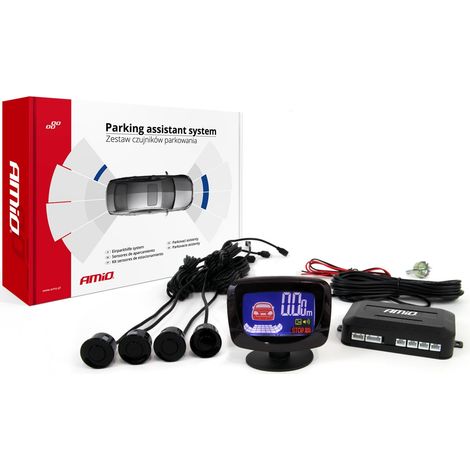 Kit de sensores de estacionamiento, sensores de reversa LED, 4 sensores, negro, amio-01562 (1/5)