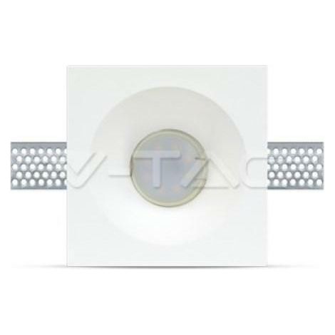 Portalámparas LED empotrable cuadrado V-TAC GU10 y GU5.3 (MR16) Cuerpo de yeso blanco