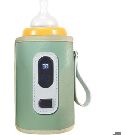 Tragbarer Flaschenwärmer – ® – LCD-Bildschirm – Einstellbare Temperatur – Wasserdicht – 150 ml – USB – 38 °C bis 55 °C – Grün (1/4)