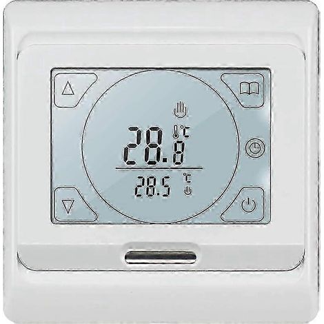 Thermostat programmable pour chauffage au sol électrique avec capteur, thermostat d'ambiance numérique 16 A, écran tactile LCD pour chauffage au sol (1/5)