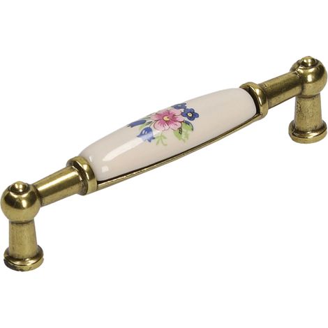 Tirador UP21, oro antiguo, porcelana MLK-1, 96 mm (1/2)
