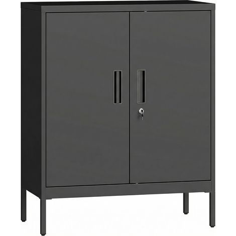 Armoire de rangement Gaia métallique verrouillable noire (1/5)