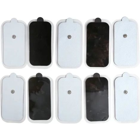 Pack of 10 self-adhesive pulsed gel EMS electrodes for physiotherapy, electrical muscle stimulator and body massage 04530-AquaForge