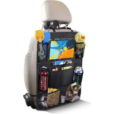 Un Organisateur de Voiture, En Maille Noire Super Espace de Stockage Protection, Dossier Siège Voiture Voiture de Rangement éTanche, Et RéSistante à L'usure Adaptée à Divers Modèles (1/5)