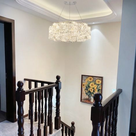 Suspension LED moderne cristal – Lustre design en verre – Éclairage intelligent faible consommation – Pour espaces contemporains