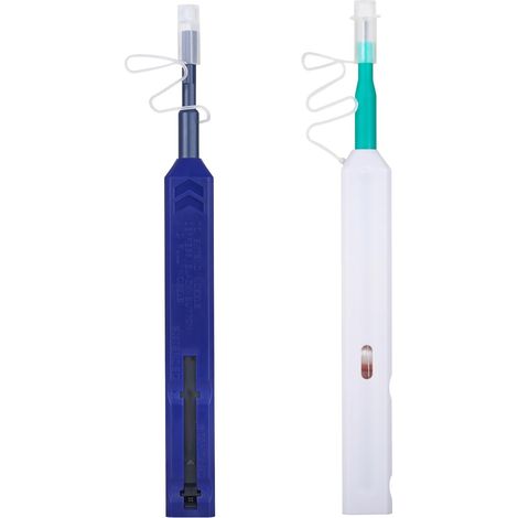 Stylos de Nettoyage en Fibre de Verre, Nettoyant Optique Fibre pour Connexions LC/MU/SC/FC/ST/E2000 de 1,25 mm et 2,5 mm de Nettoyage en Microfibre(Bleu+Blanc) (1/5)