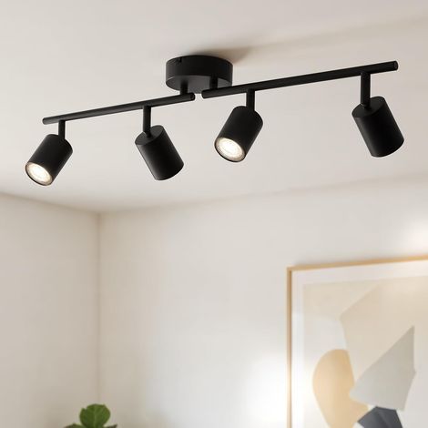 Ceiling Spotlights, 350° Adjustable, GU10 Socket, Black Metal, Kitchen/Bedroom (1/5)