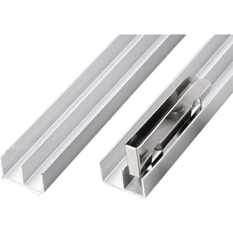 Système de porte coulissante à double rail en alliage d'aluminium avec (1/5)