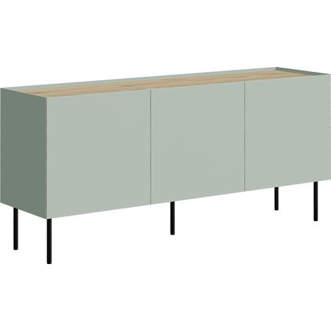 Aparador Melbela 104, Olivo claro + Roble, 70x150cm, Número de puertas: 040cm, Aglomerado laminado, MDF (1/5)