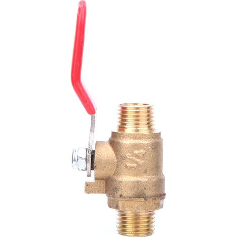 Lot de 5 vannes à bille G1/4 à double filetage mâle, en laiton épais, accessoire pour compresseur d'air (1/5)
