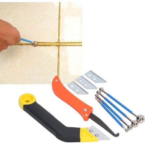 Outils pour jointoyer, scie à jointoyer coudée, bille d'acier, cuisine, salle de bain, fenêtre, évier (1/5)