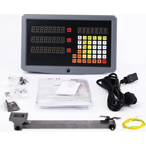 Échelle linéaire numérique Kit Digital Readou Digital Readou Set de 0,001mm High Precisi 3 Axis avec 3 PIÈCES Longueur de l'échelle linéaire de 120mm à 1020mm for le moulin à tour Cnc Machine pour la (1/5)