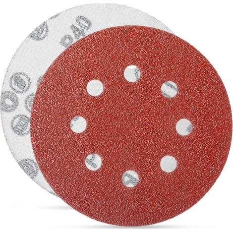 40 Disque de Ponçage Disques Abrasifs Grain Taille de 125mm Idéal pour Poncer/Polir/Dérouiller HSDPS5M100, Lot de 100 (1/4)