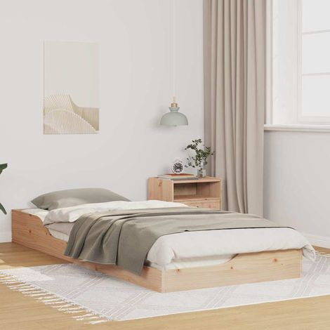 vidaXL Struttura del letto Marrone 80 x 220 cm Pino massello (1/5)