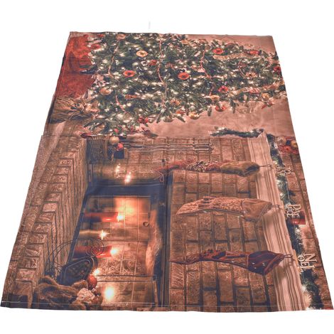 Rideaux de Noël 3D Anti-Lumière avec Motifs Colorés pour Chambre, Salon, Salle de Bain 170x200 cm