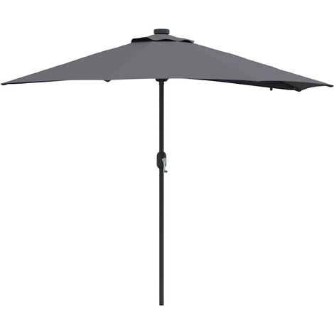 Moderno ombrellone da giardino pieghevole 294 x 150 x 223 cm facile da riporre resistente in poliestere antracite 020058660