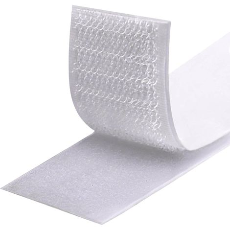 Scratch Autocollant Double Face, Rubans Adhésifs, Bande Agrippantes Adhésives, Hook Loop Bande pour Tous Les Types D'installations Cadre Photo (Blanc, 30 mm x 3 m) (1/5)