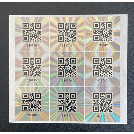 90 Etichette adesive 50mm sigilli ologrammi di garanzia e sicurezza QR CODE (1/5)