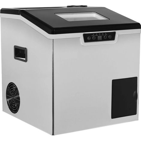 2-in-1 Eiswürfelbereiter, Tisch-Eiswürfelbereiter, Eiscrusher, 12–22 Min./32 Eiswürfel, Silber