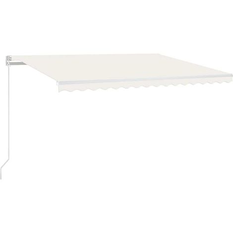 Auvent Marquise automatique avec capteur de vent et LED, Store Banne pour Jardin Balcon Terrasse, 450x300 cm Crème OIB6121E (1/5)