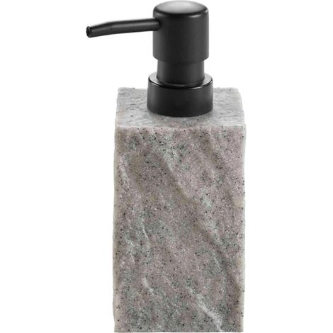 Distributeur de Savon Effet Minéral "Stony" 16cm Gris (1/2)