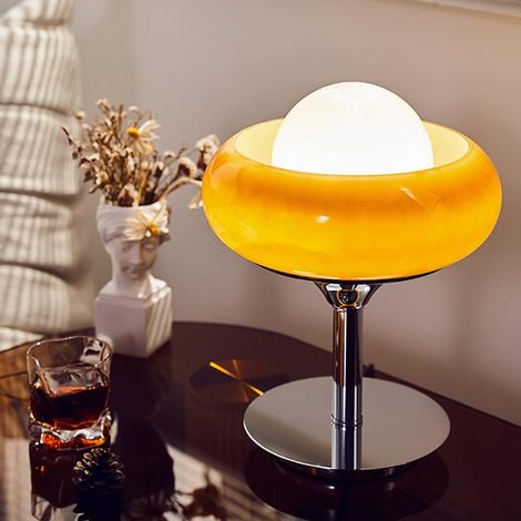 Lampe de table rétro, lampe de chevet de style Bauhaus, lampe de bureau, lampe de table d'ambiance décorative, 3 températures de couleur (1/5)