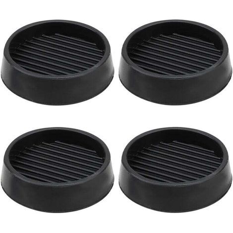 Lot de 4 pieds de meubles en caoutchouc antidérapants, butées de lit, protège-pieds de table et de chaise (5x5 cm, noir) (1/4)