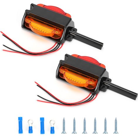 2pcs 14LED Feu de signalisation arrière 12V 6000K Lampe de recul vive pour camion poids lourd (1/5)