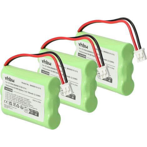 vhbw 3x Akku kompatibel mit Alcatel GapBilbao 570 schnurlos Festnetz Telefon (700 mAh, 3,6 V, NiMH)