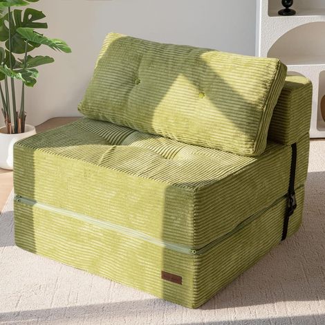 Klappsofa mit Schlaffunktion, 4-in-1 Schlafsofa, Bodenliege, Hellgrün (1/5)