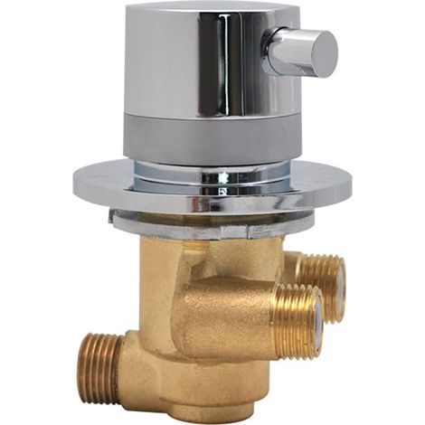 Mitigeur thermostatique de douche en laiton Finition chromée Température réglable jusqu'à 50 °C Installation murale facile (1/5)