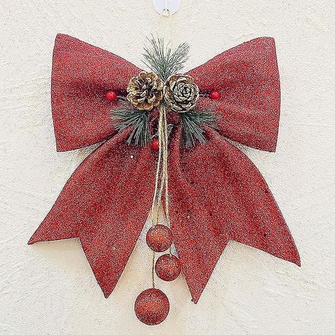 Riesige dekorative Weihnachtsschleifen (25 x 30 cm) für Kränze, Girlanden und Weihnachtsbäume. (1/5)