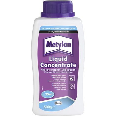 Metylan, 1560573, Adesivo Liquido a base di metilcellulosa per incollaggio di parati, Trasparente, 500 g (1/3)