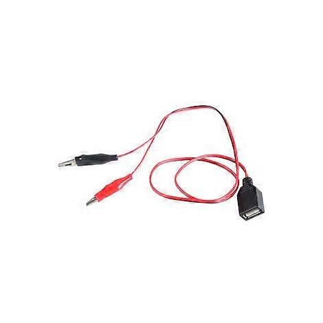 USB 5V Lade- und Testkabel mit zwei Klemmen, multifunktionales Testkabel für Labor-, Werkstatt- und Projektarbeiten (weiblicher Stecker)
