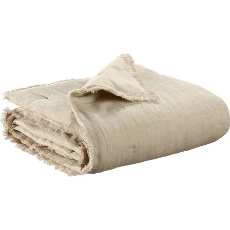 VIVARAISE - Plaid uni Laly en coton - 135 x 200 cm (1/2)