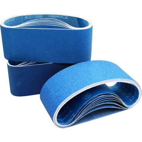 Bande abrasive en métal 100 x 610 mm. 2 pièces de chaque grain 60 80 100 120 240 320 pour ponceuse à bande. Utilisé pour l'ébauche, le décapage de peinture et le polissage (12PCS) (1/5)