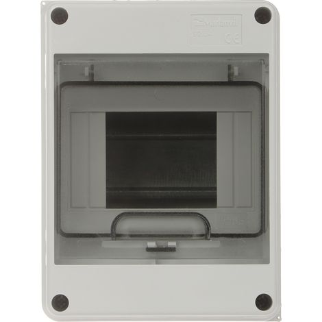 Wandschalttafel für den Außenbereich, 3/5 Module, IP65, Marlanvil 92.04, geräucherte Tür