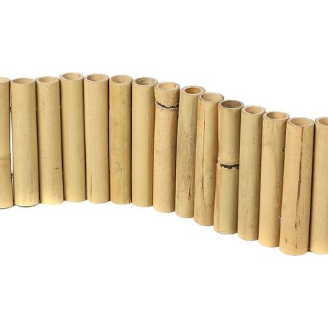 Bordure de jardin en bambou 1m – Sections de 3cm de diamètre – Hauteur 15cm pour aménagement naturel – Poids léger 1,1kg – Sunnydays (1/3)