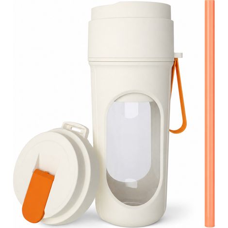 Blender Portable Rechargeable Orange, Gobelet Mixeur à 12 Lames, Batterie 1500 mAh, USB-C (1/5)