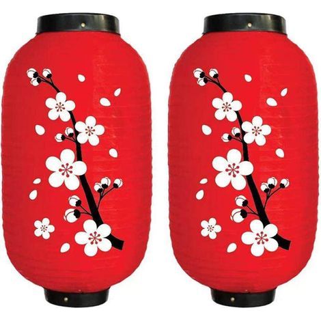 Lanterns, Sakura Pattern, Waterproof Fabric, Indoor/Outdoor Hanging Decoration, Garden/Restaurant (1/5)