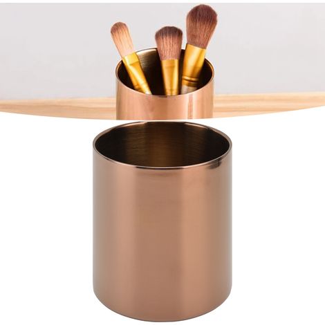 Kerzenhalter aus roségoldenem Edelstahl, 400 ml, Kerzenschale, Vase, Stiftehalter aus Metall, Schreibtisch-Organizer (1/5)