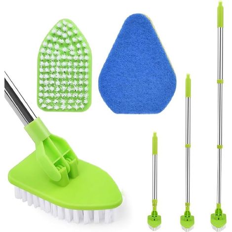 Cleaning Brush with Long Handle, Bathroom Cleaning Brush, Shower Scrubbing Brush, Telescopic Brush Cleaner Broom Cleaning Brush for Bathroom Bathtub Floor Wall (1/2)