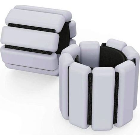 Juego de 2 pesas ajustables para muñecas y tobillos para hacer ejercicio, caminar, trotar, yoga, aeróbicos, pilates y fitness (gris) (1/5)