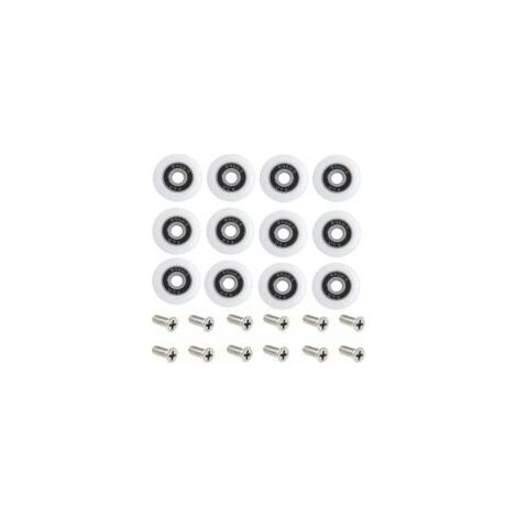Roulettes de rechange pour porte de douche, ensemble de 1 avec vis, diamètre de 23 mm, motif Starlight. - Crezuo (1/4)